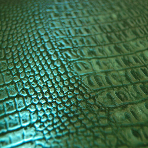  Marcature in rilievo, texture pelle coccodrillo su Valchromat® verde